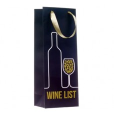 Пакет подарочный "Wine list", 12*36*9 см, цвет чёрный/золото Пакет подарочный "Wine list", 12*36*9 см, цвет чёрный/золото